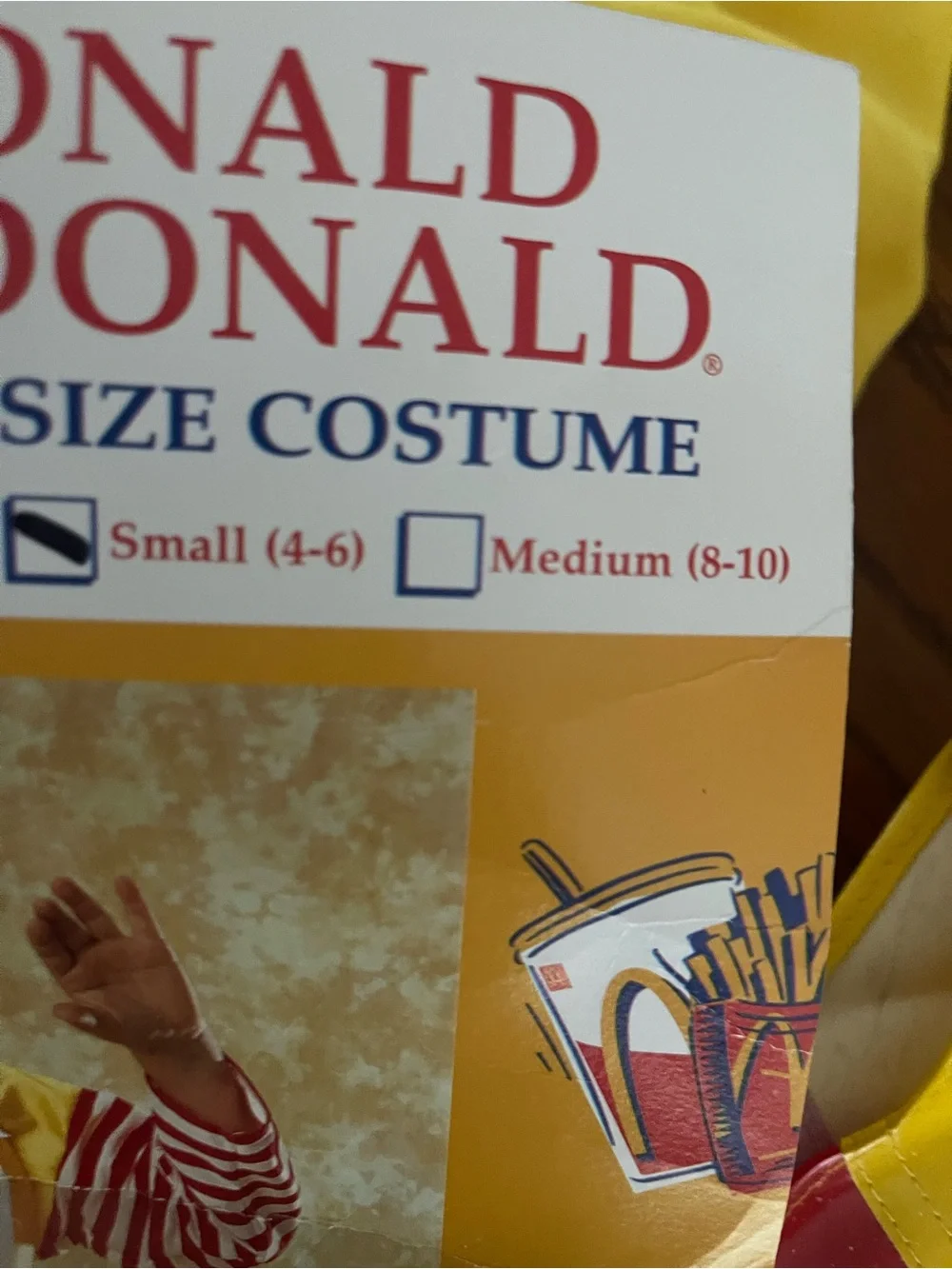 McDonald's Ronald McDonald Costume in Bright Yellow and Red